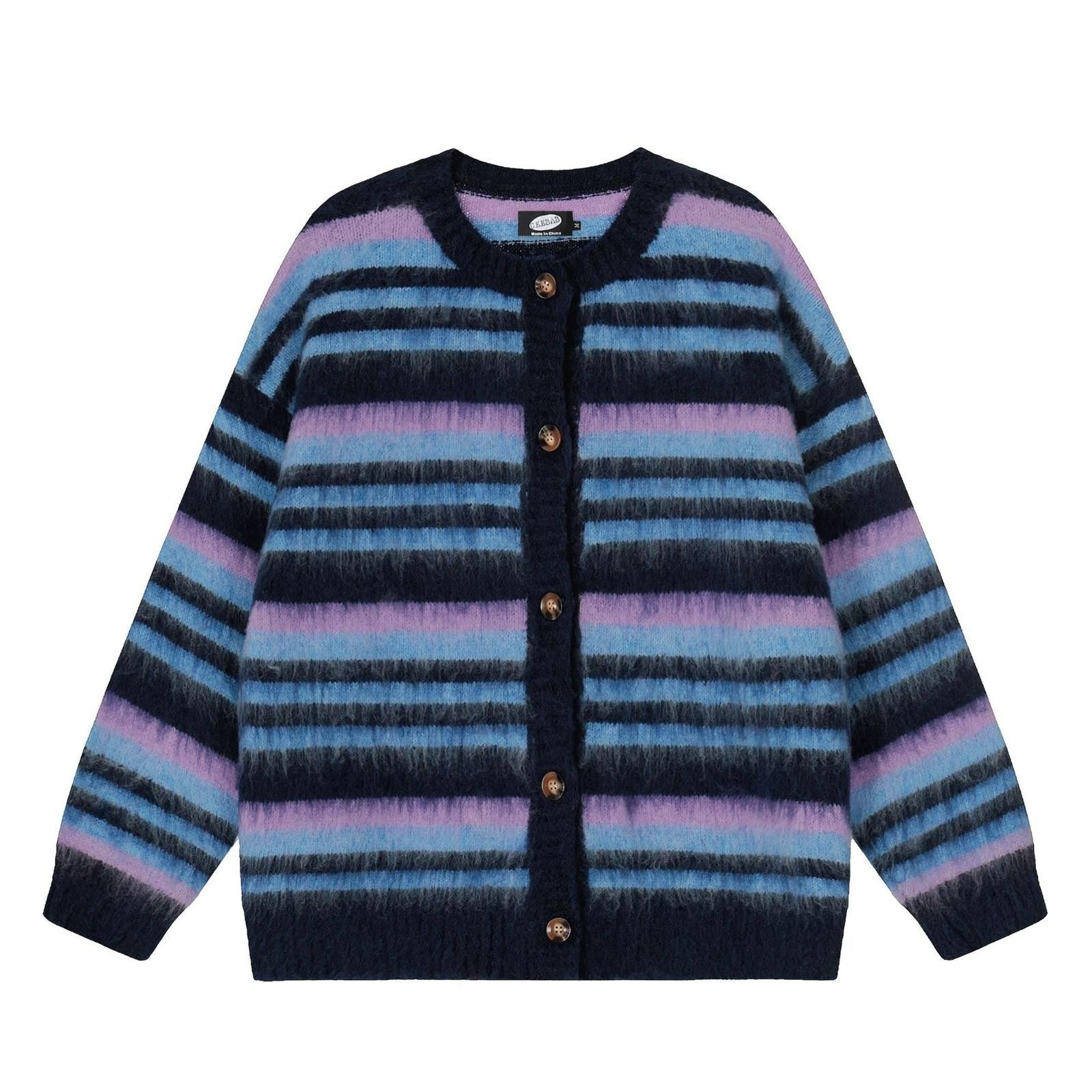 Other Contrast Stripe Open-Front Knit Cardigan Size US M / EU 48-50 / 2 - 1 Thumbnail
