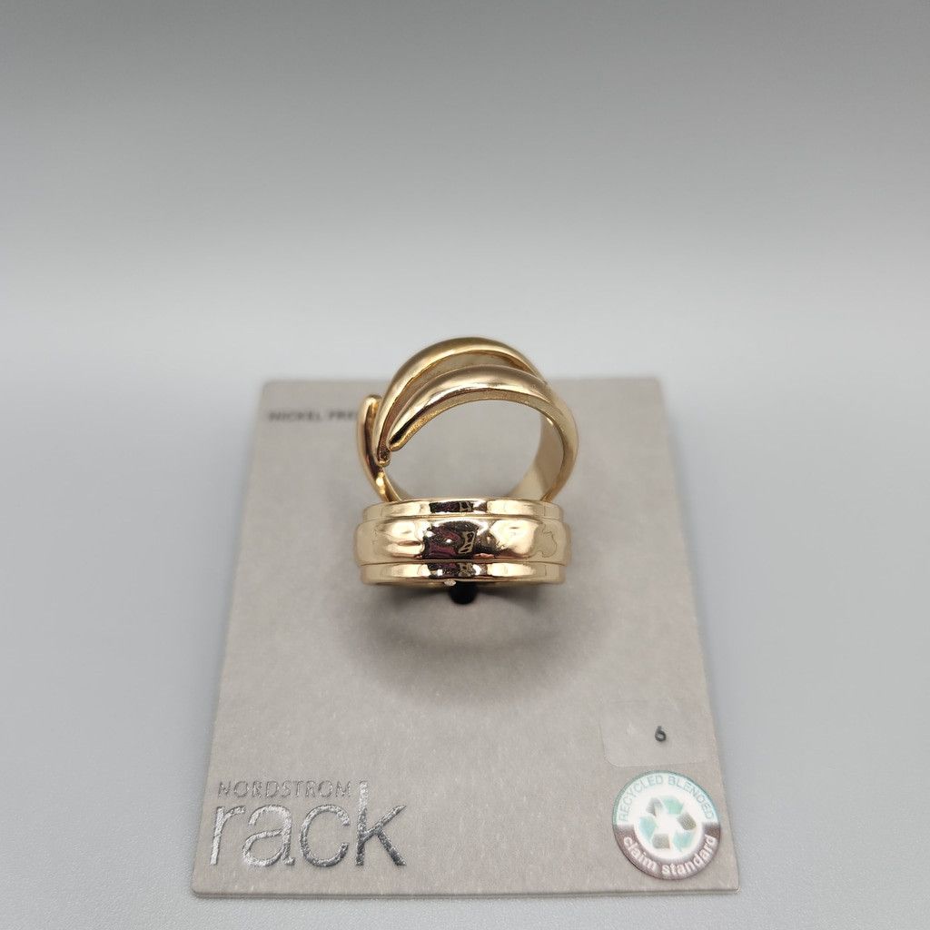 Designer Nordstrom Rack Size 6 Set of 2 Gold-Tone Rings Size ONE SIZE - 1 Thumbnail