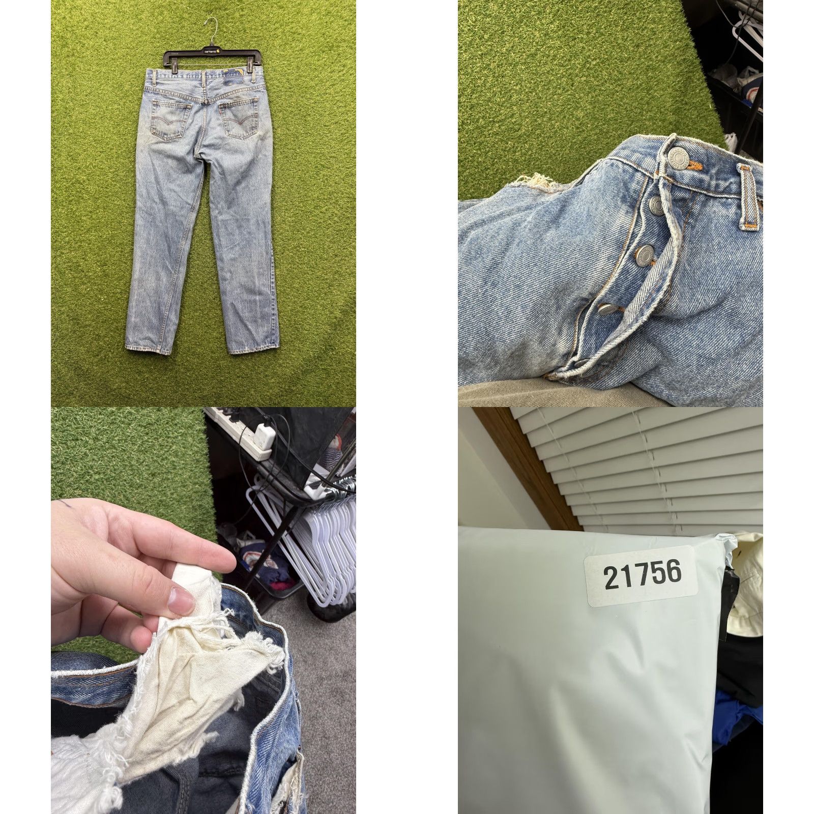 Levi's VINTAGE Levis Jeans Mens 32x32 Blue Straight Leg High Rise Button Fly Distressed Denim Size US 32 / EU 48 - 8 Thumbnail