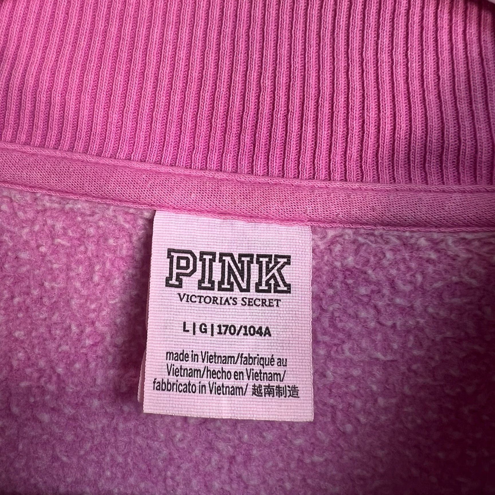 Victoria's Secret Victoria's Secret PINK 1/2 Zip Cropped Sweatshirt Adult Large Pink Activewear Womens Size L / US 10 / IT 46 - 7 Thumbnail