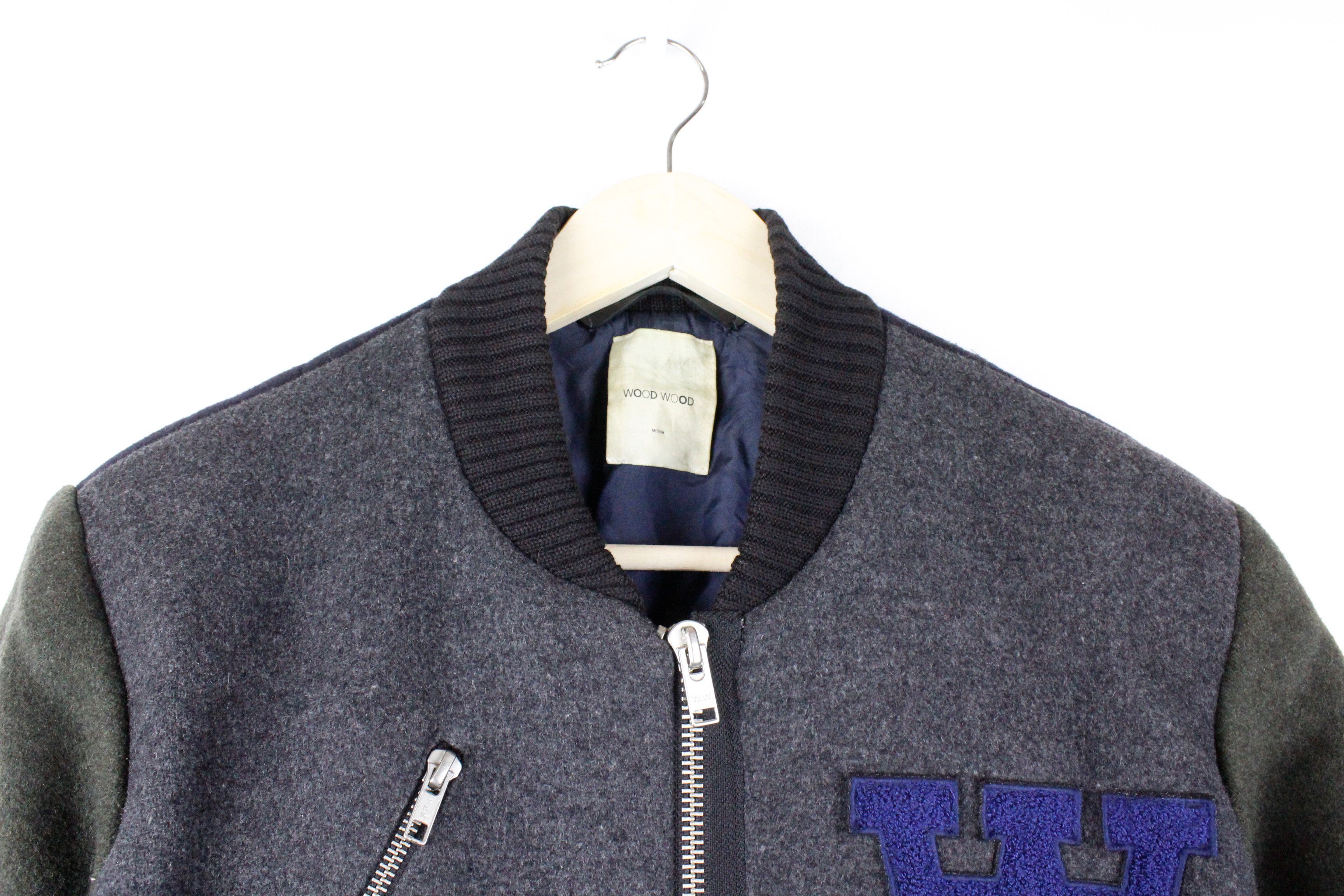 Wood Wood Wood Wood Logo Wool Bomber Letterman Varsity Jacket Size US S / EU 44-46 / 1 - 4 Thumbnail