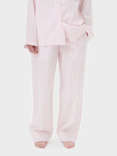 Tekla o1mle0525 Unisex Poplin Pyjamas Pants Hatty Stripes in Pink Size 30" / US 8 / IT 44 - 4 Thumbnail