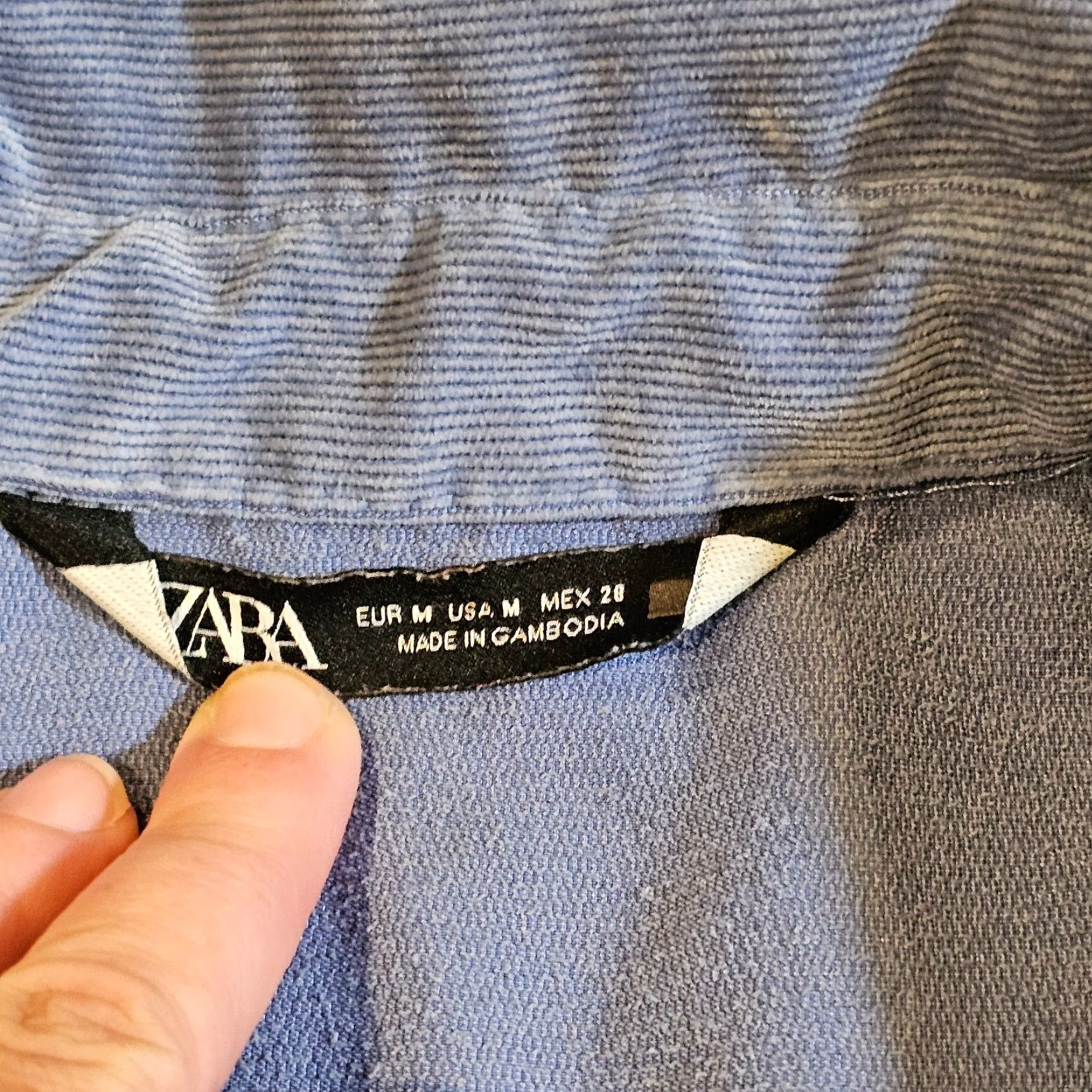 Zara Zara Top Womens Medium Blue Corduroy Button Shacket Long Sleeve Casual Blouse Shirt M Women Vintage No Size M / US 6-8 / IT 42-44 - 3 Thumbnail