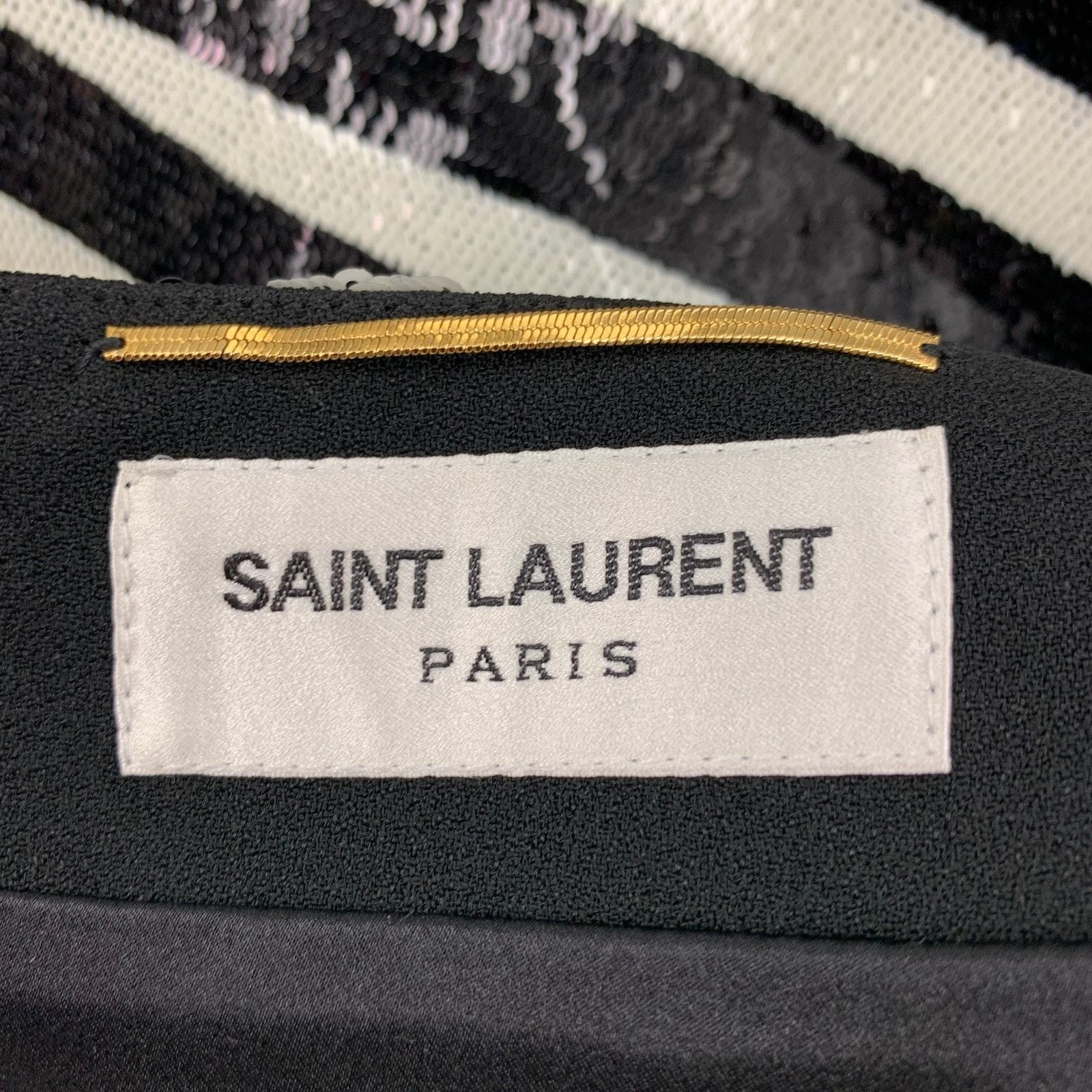 Saint Laurent Paris SAINT LAURENT Size 2 Zebra Stripe Sequined Mini Skirt Size 26" / US 2 / IT 38 - 6 Thumbnail