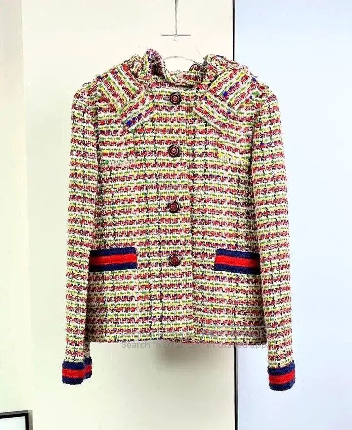Gucci Gucci Colorful Tweed Hooded Coat. Size S / US 4 / IT 40 - 2 Thumbnail