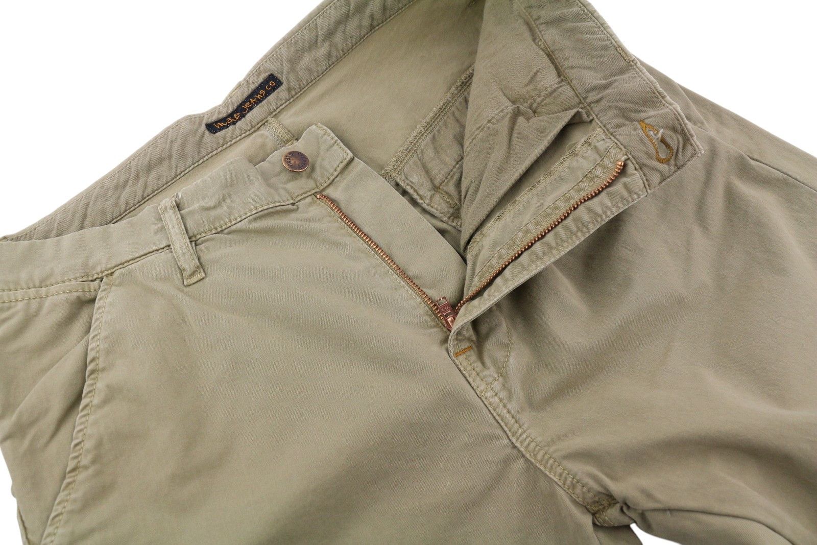 Nudie Jeans KHAKI SLIM W30/L34 Organic Warm Sand Chino Trousers 86100 Size US 30 / EU 46 - 4 Thumbnail