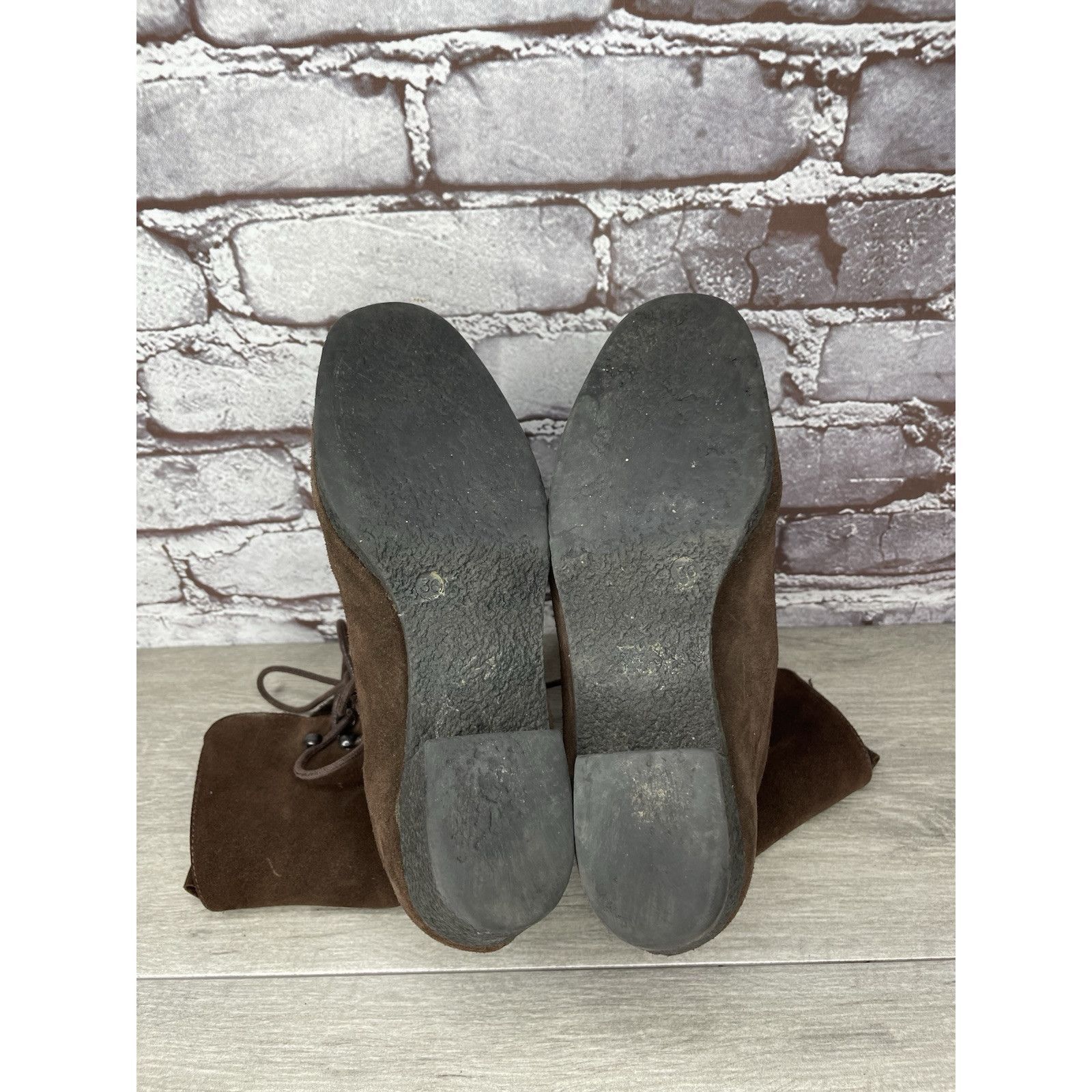 Aquatalia Aquatalia Marvin K Brown Suede Lace Up Block Heel Combat Boo Size US 6 / IT 36 - 21 Thumbnail