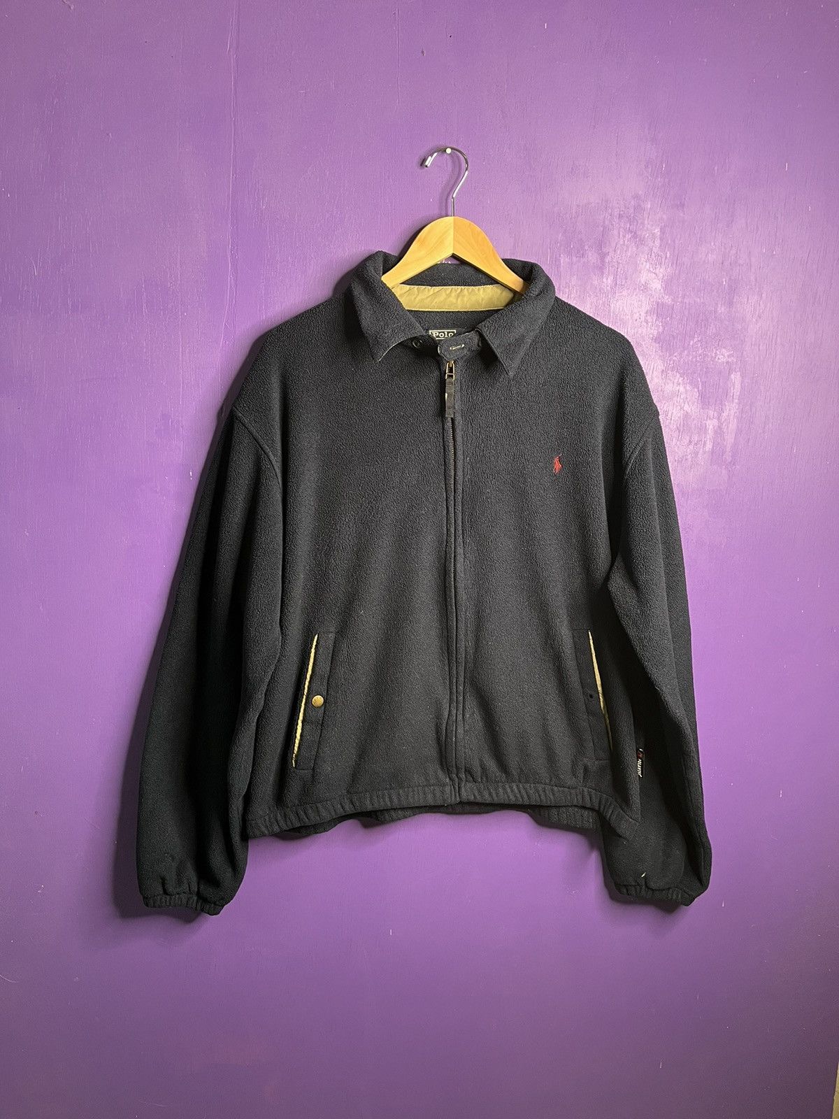 Polo Ralph Lauren × Vintage Vintage 90s Polo Ralph Lauren horse logo fleece jacket Size US XL / EU 56 / 4 - 1 Thumbnail