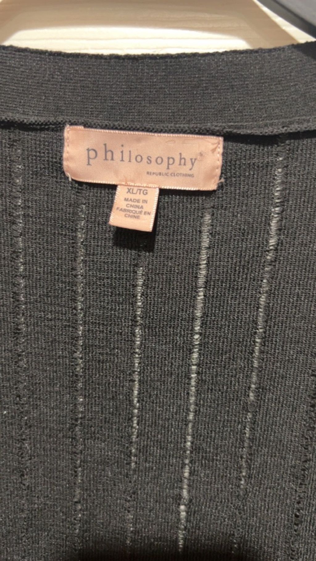 Philosophy di Lorenzo Serafini Women's Philosophy Black Ribbed Cardigan XL with Gold Button Size XL / US 12-14 / IT 48-50 - 4 Thumbnail