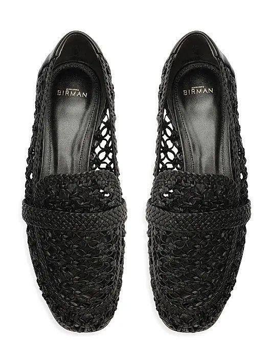 Alexandre Birman os11x1225 Jane Tresse Woven Leather Loafers in Black Size US 8 / IT 38 - 9 Thumbnail