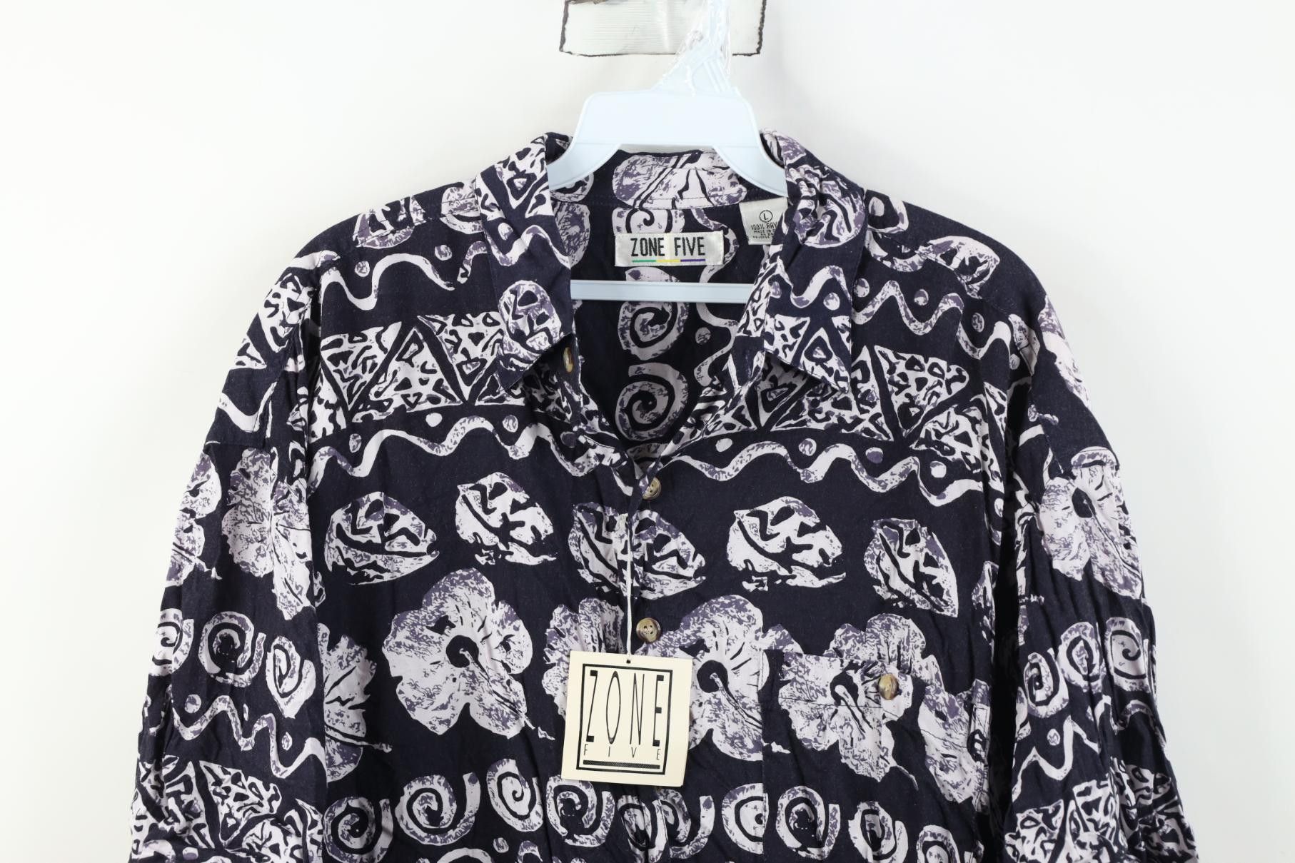 Vintage Deadstock Vintage 90s Streetwear Gabardine Button Shirt Size US L / EU 52-54 / 3 - 2 Thumbnail