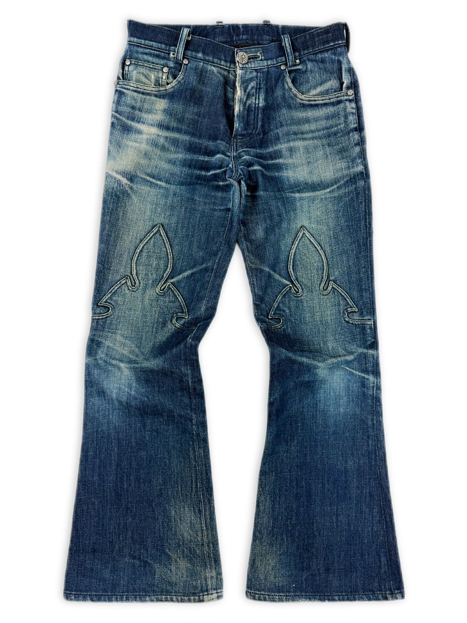 Chrome Hearts Chrome Hearts Flare Knee Denim Jeans | Grailed