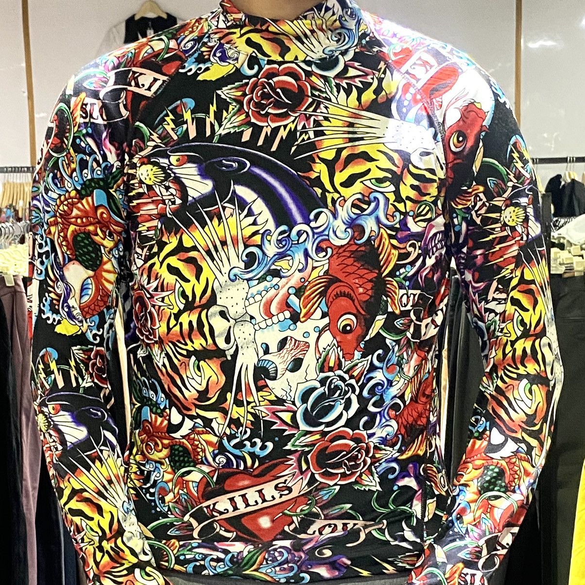 Beauty Beast × Jean Paul Gaultier × Vintage 🔥RARE🔥 Uknown art tatto mesh shirt Size US S / EU 44-46 / 1 - 2 Thumbnail