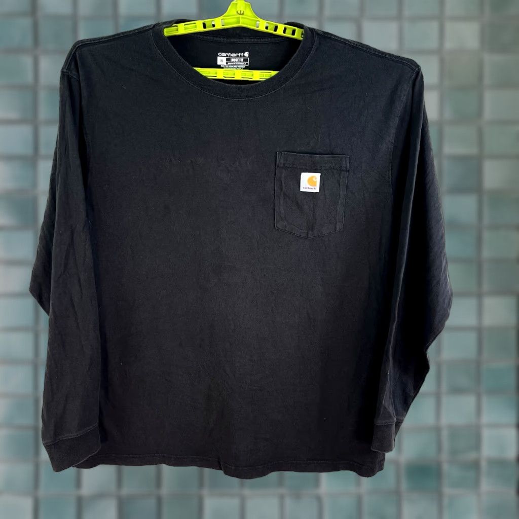 Carhartt VINTAGE Carhartt T-Shirt Shirt Mens XL Black K126 Long Sleeve Crew Neck 90s Outdoor Logo Distressed None Size US XL / EU 56 / 4 - 1 Thumbnail