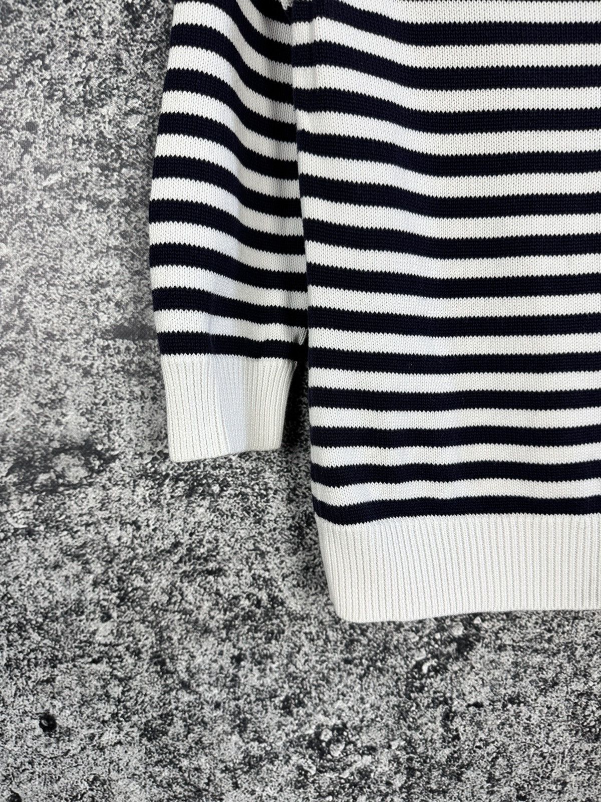 Lauren Ralph Lauren Lauren Ralph Lauren Denim Knit Striped Sweater Anchor Logo Size M / US 6-8 / IT 42-44 - 4 Thumbnail