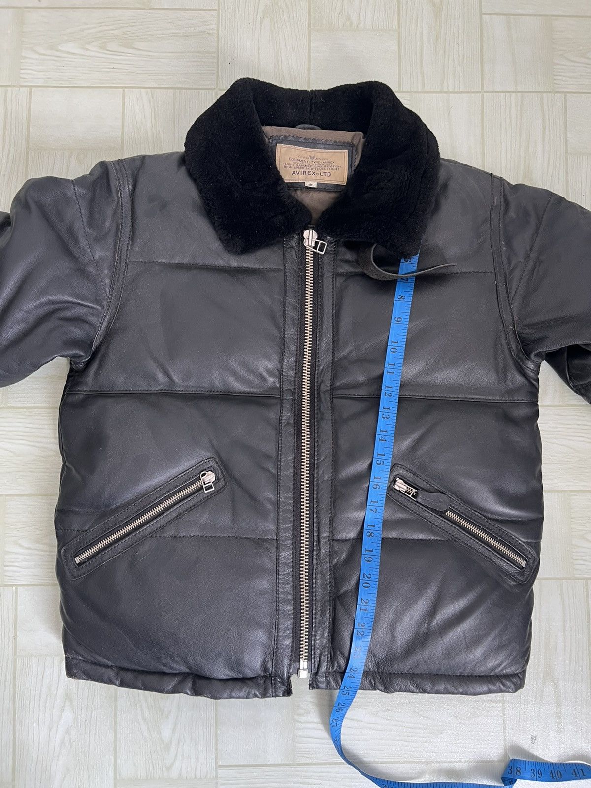 Avirex GRAIL🔥90s Avirex Genuine Sheep Leather Fur Neck Down Jacket Size US M / EU 48-50 / 2 - 13 Thumbnail