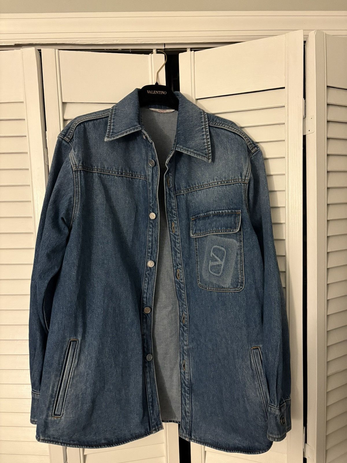 Valentino Valentino Denim Jacket Size US XL / EU 56 / 4 - 2 Thumbnail