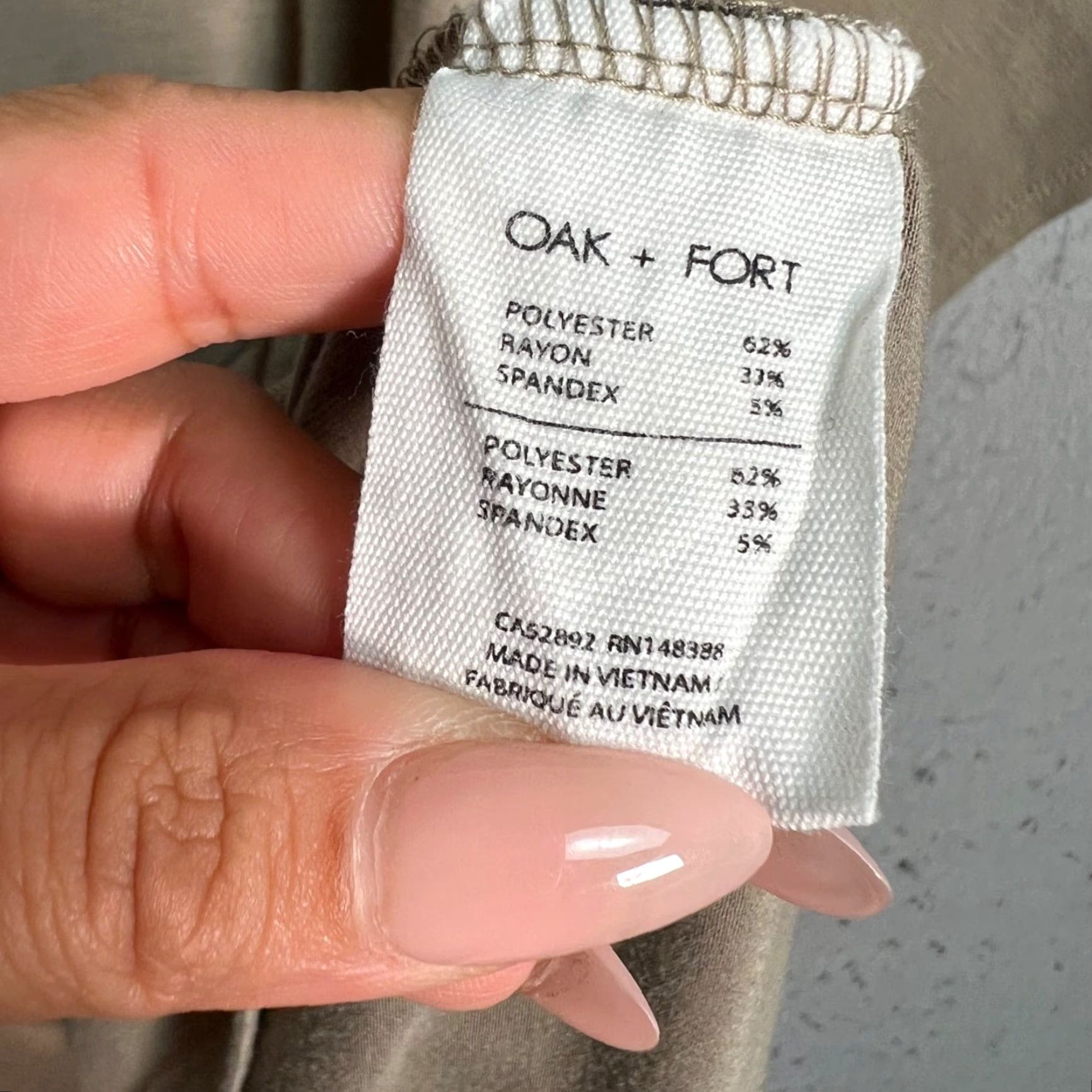 Oak + Fort Oak + Fort Womens Top Shirt Beige Large Polyester Blend Short Sleeve Casual Womens Large Beige Oak + Fort Size L / US 10 / IT 46 - 4 Thumbnail