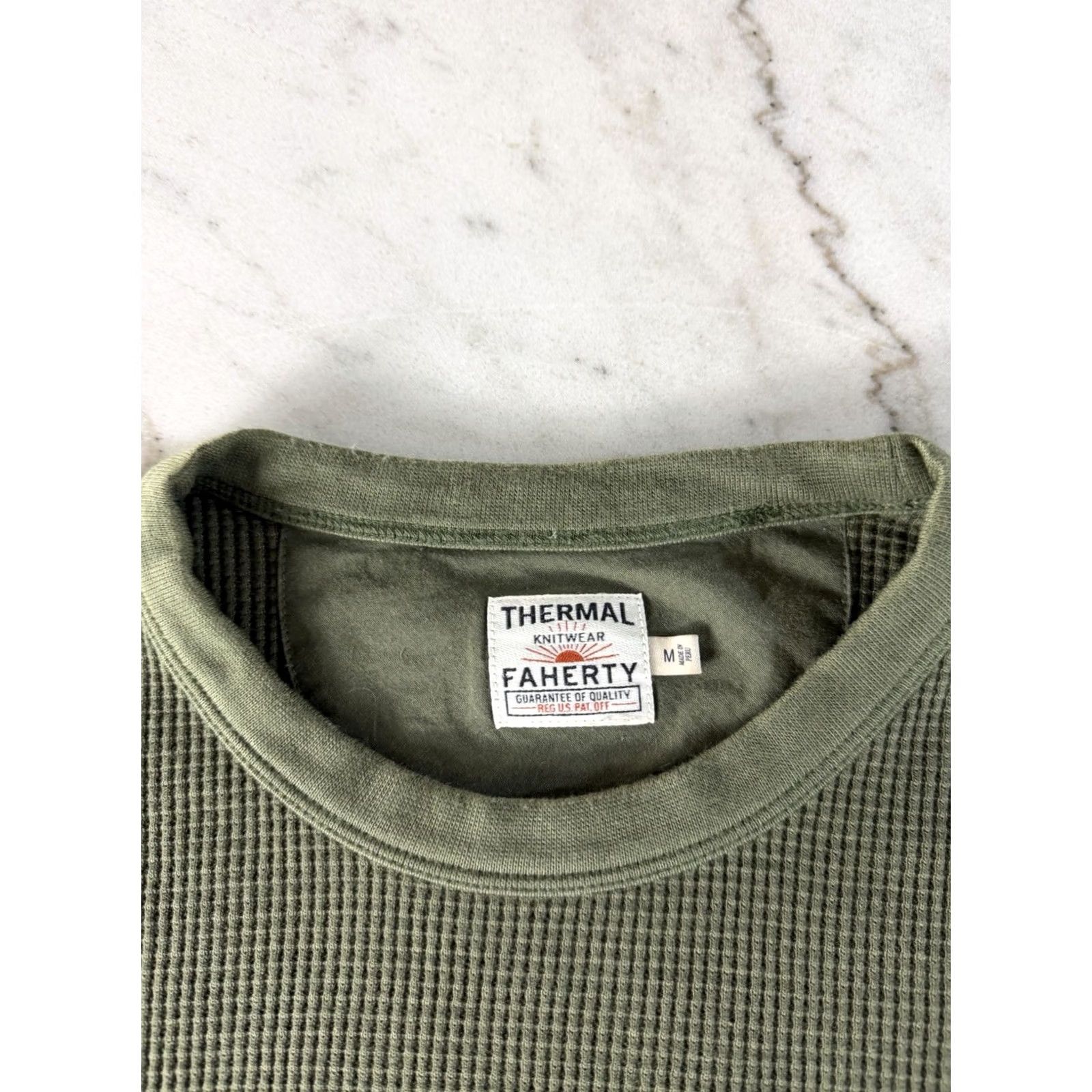 Faherty Faherty Thermal Long Sleeve Shirt Green Adult Medium Mens Size US M / EU 48-50 / 2 - 3 Thumbnail