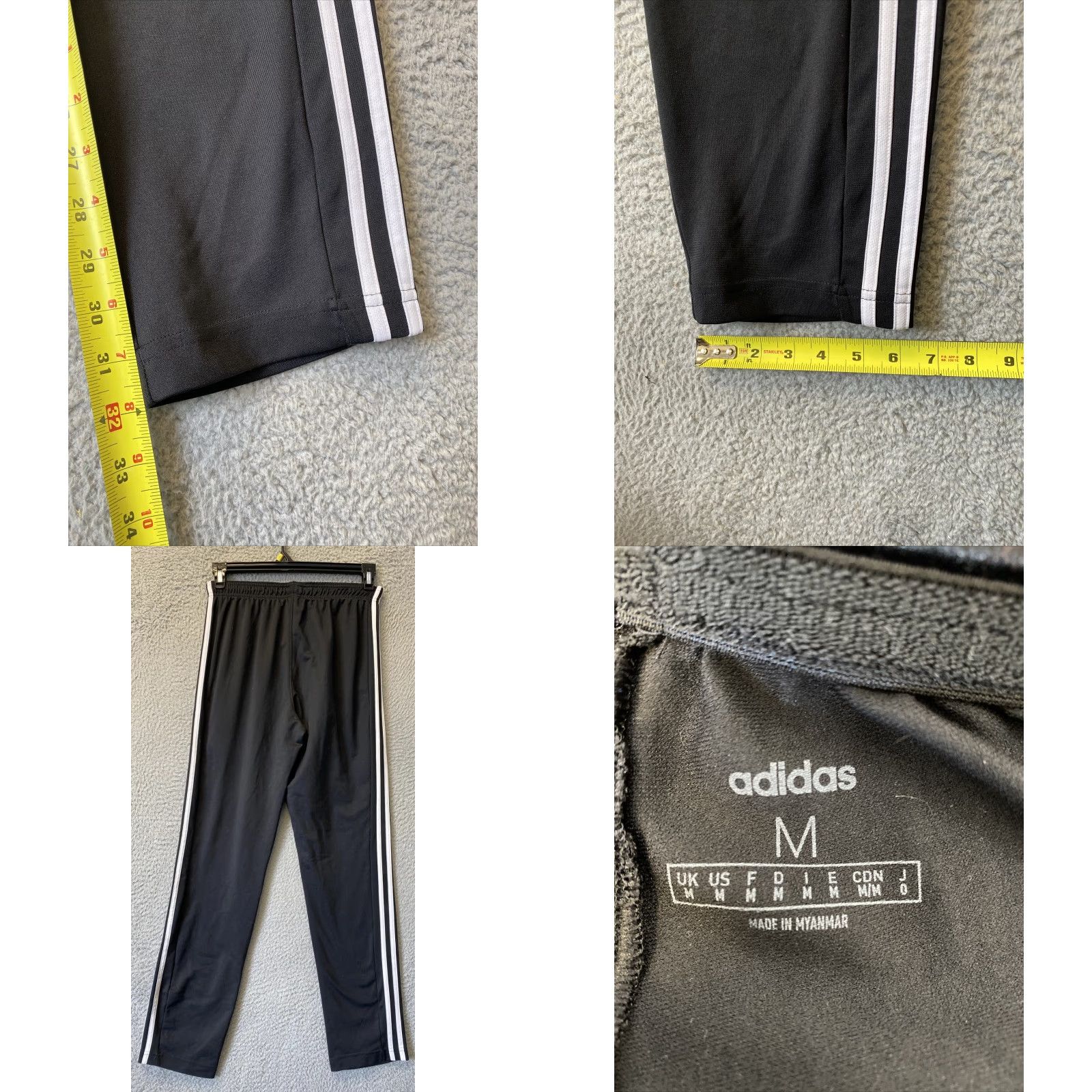 Adidas Adidas Pants Mens M Black White Logo Sweat Pants Casual 30X32 Running /44-65 Size US 31 - 8 Thumbnail