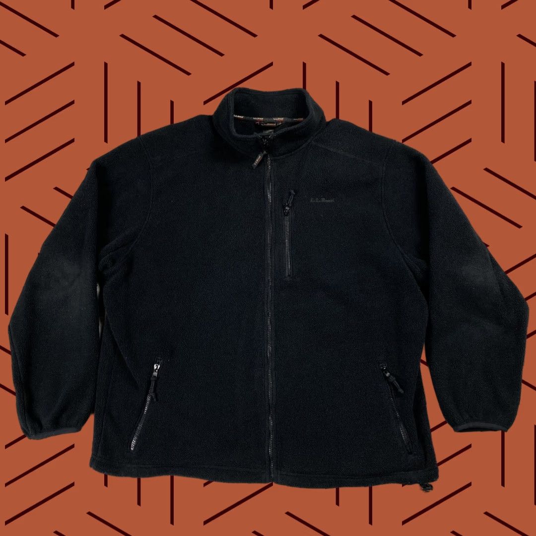Vintage VTG 90S L.L.Bean OUTDOORS MENS XL Fleece Jacket FULL-ZIP BLACK USA MADE RARE Size US XL / EU 56 / 4 - 1 Thumbnail