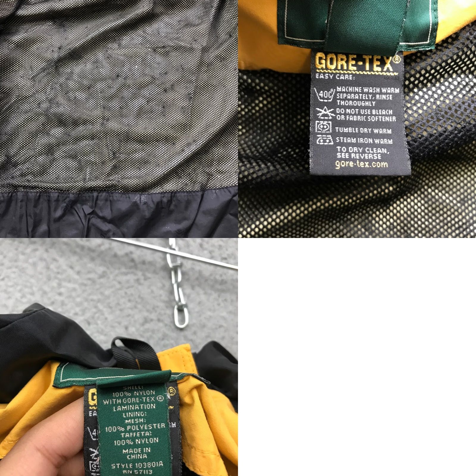 Eastern Mountain Sports VINTAGE EMS Gore-Tex Jacket Mens M Yellow Windbreaker Zip Full Zip Pockets Logo Outdoor Casual 90s? Size US M / EU 48-50 / 2 - 9 Thumbnail