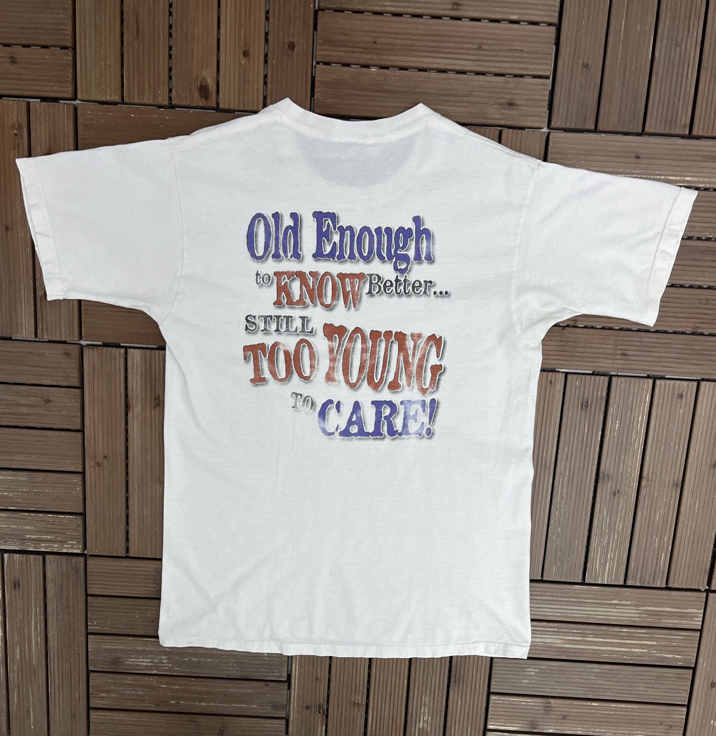 Vintage Wade Hayes Old Enough To Know Better Vintage White T-Shirt Size US L / EU 52-54 / 3 - 4 Thumbnail