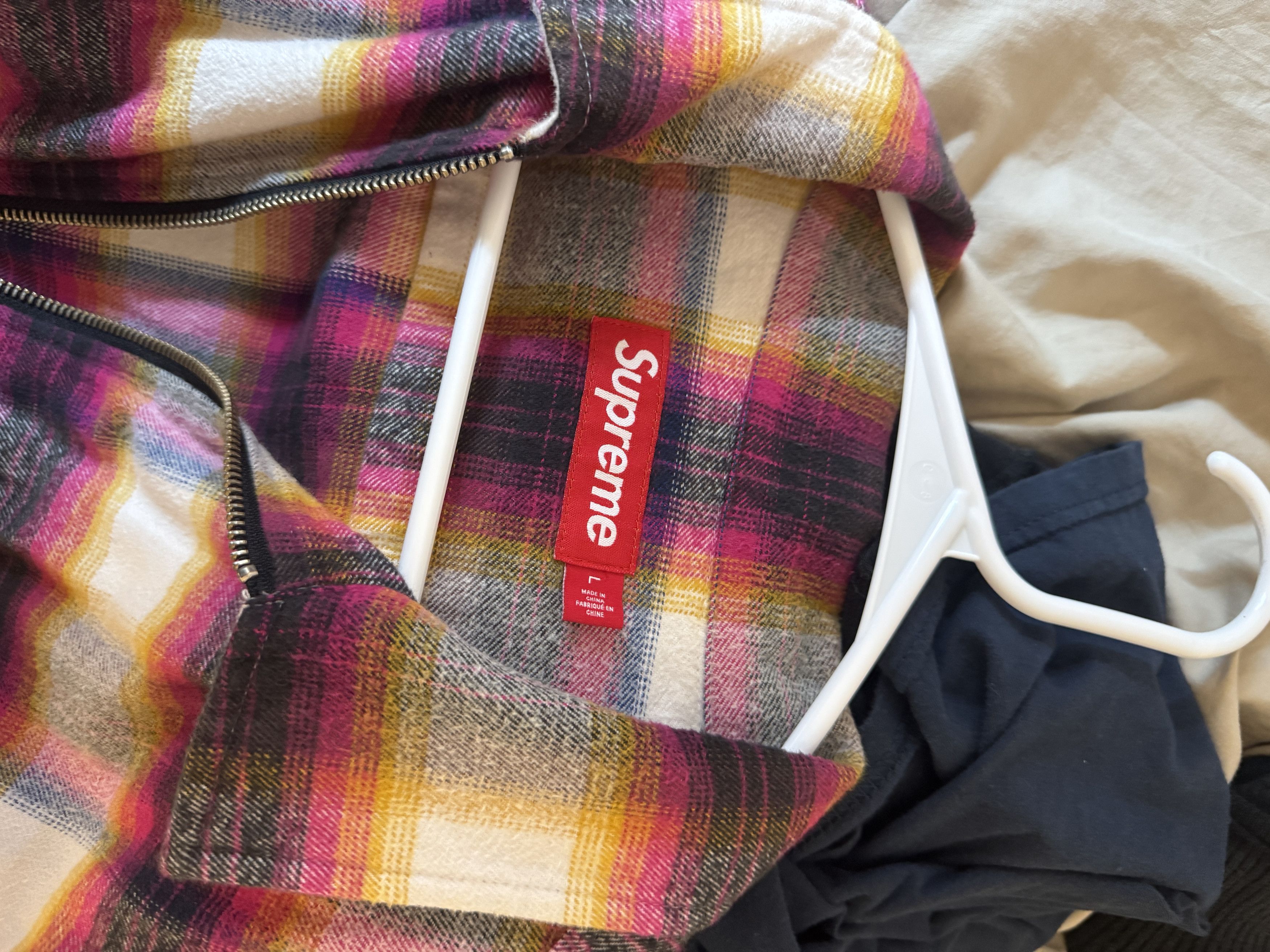 Supreme Supreme Shadow Plaid Flannel Zip Up Shirt Size US L / EU 52-54 / 3 - 4 Thumbnail