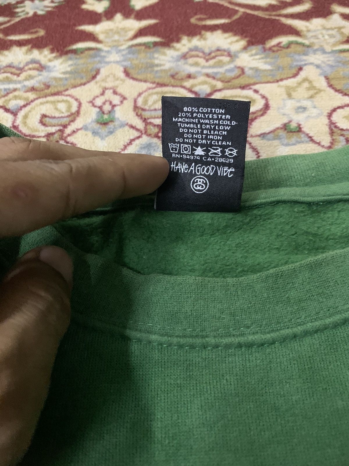 Stussy VINTAGE STUSSY BIG LOGO SWEATSHIRT RARE GREEN COLOUR Size US XL / EU 56 / 4 - 7 Thumbnail