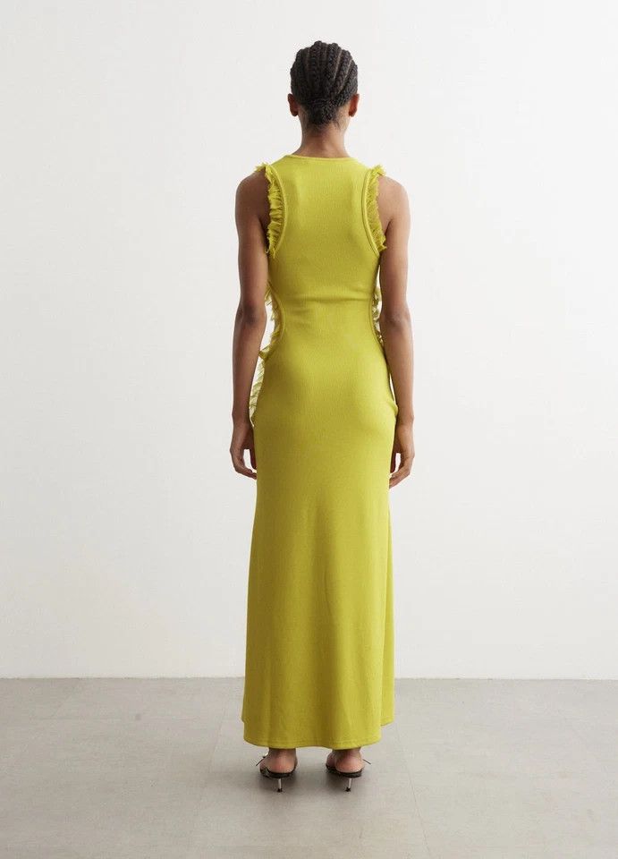 Christopher Esber CHRISTOPHER ESBER CARINA PLUNGE DRESS LIMEADE Size: 10 Size S / US 4 / IT 40 - 5 Thumbnail