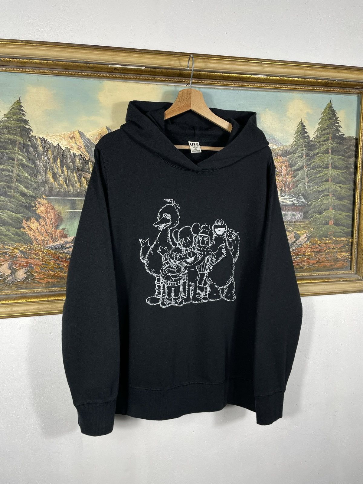 Japanese Brand × Kaws × Uniqlo Kaws x Uniqlo Sesame Street Hoodie Japanese Baggy Loose Size US XL / EU 56 / 4 - 2 Thumbnail