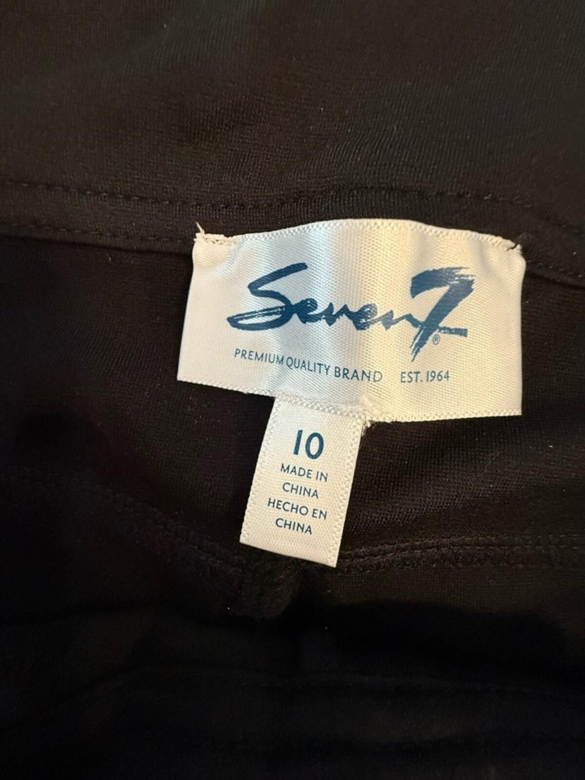Seven 7 Seven7 High Rise Skinny black faux leather/ponte pants SZ 10 Size 32" / US 10 / IT 46 - 6 Thumbnail