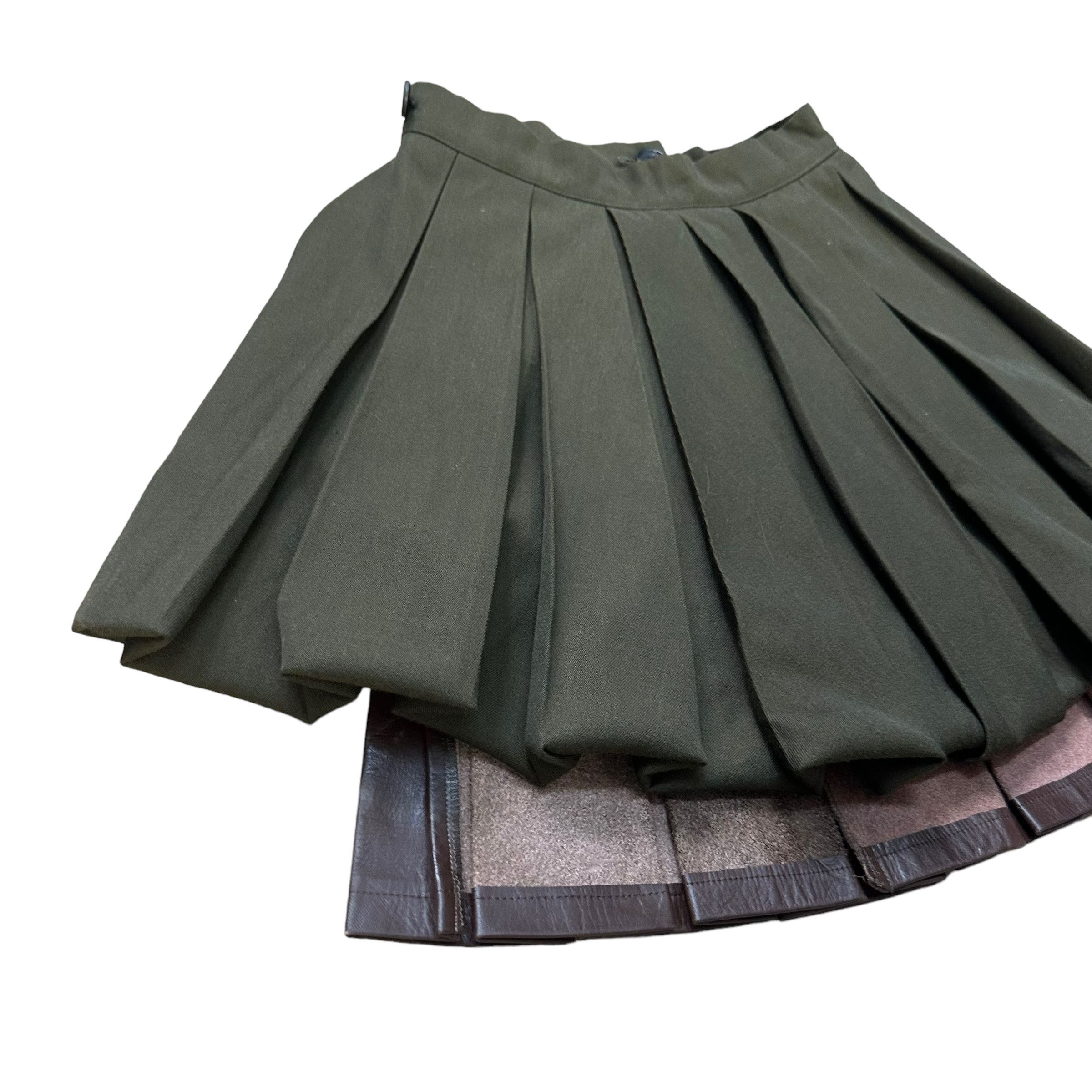 Yohji Yamamoto RARE!! YOHJI YAMAMOTO HYBRID LEATHER SKIRT #8234-213 Size 25" / US 0 / IT 36 - 6 Thumbnail