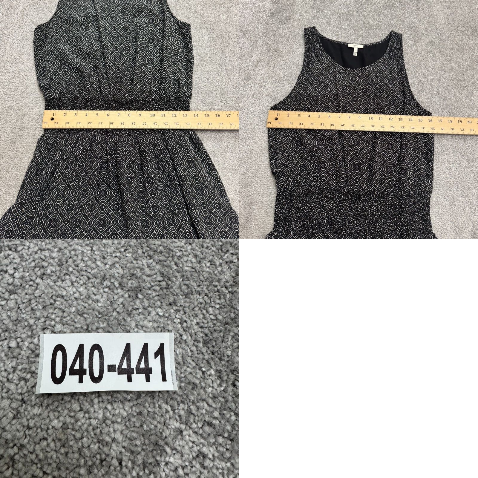 Joie JOIE Silk Geometric Smocked A-Line Mini Dress Women S Black Sleeveless Size S / US 4 / IT 40 - 8 Thumbnail