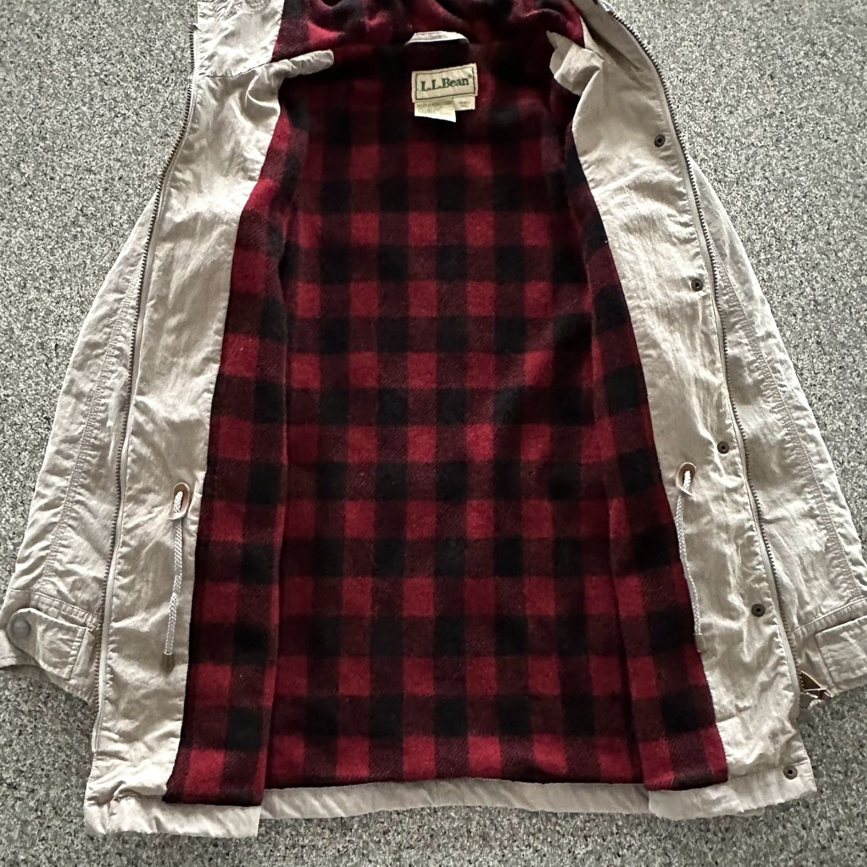 Vintage VINTAGE L.L. Bean Field Coat Jacket Womens Small Beig e Plaid Wool Lined Size S / US 4 / IT 40 - 7 Thumbnail