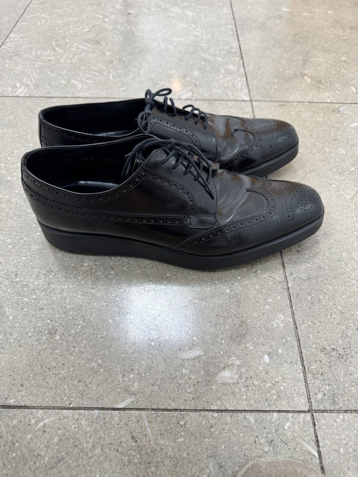 Prada Prada Black Leather Lace-Up Dress Shoes Size US 9 / EU 42 - 8 Thumbnail