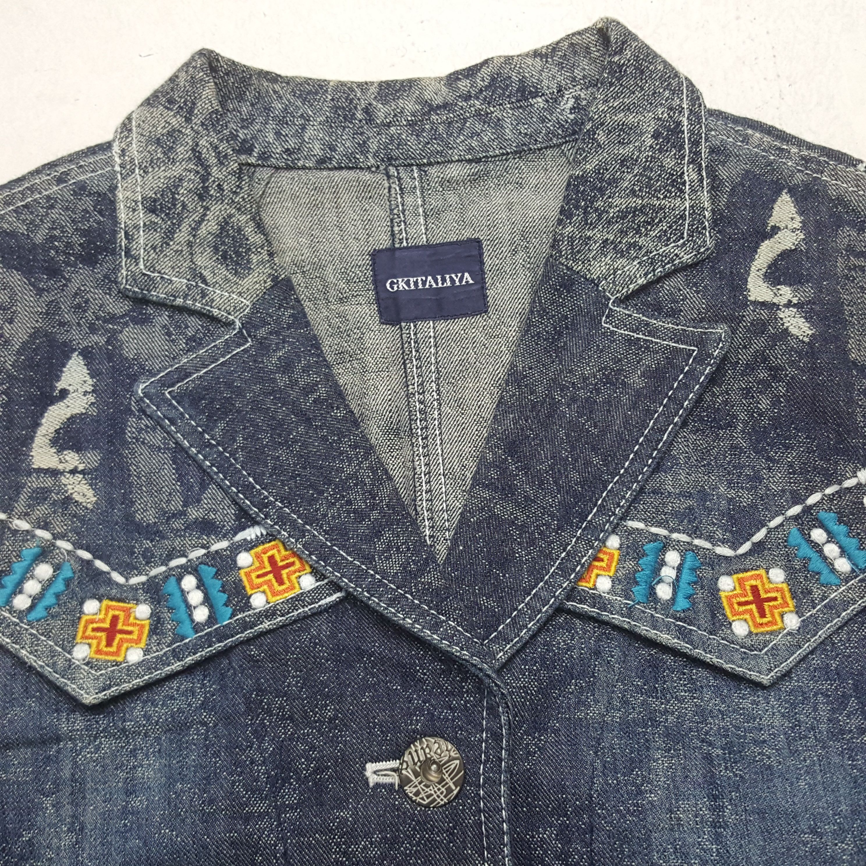 Vintage Vintage Gkitaliya Denim Blazer Jacket Size XS / US 0-2 / IT 36-38 - 5 Thumbnail