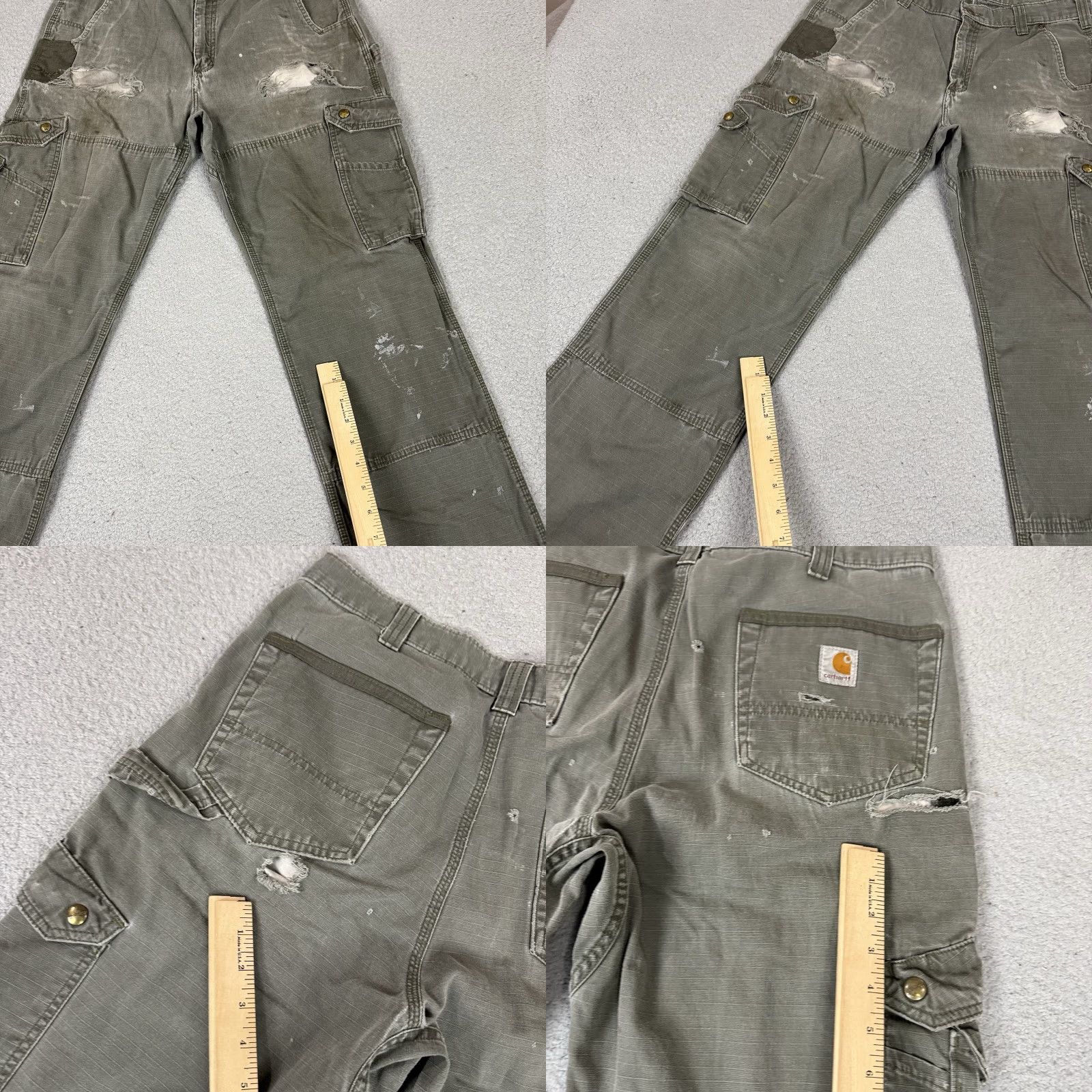 Carhartt Carhartt Pants Mens 34x34 Green Distressed Carpenter Work Wear Relaxed Size US 34 / EU 50 - 9 Thumbnail