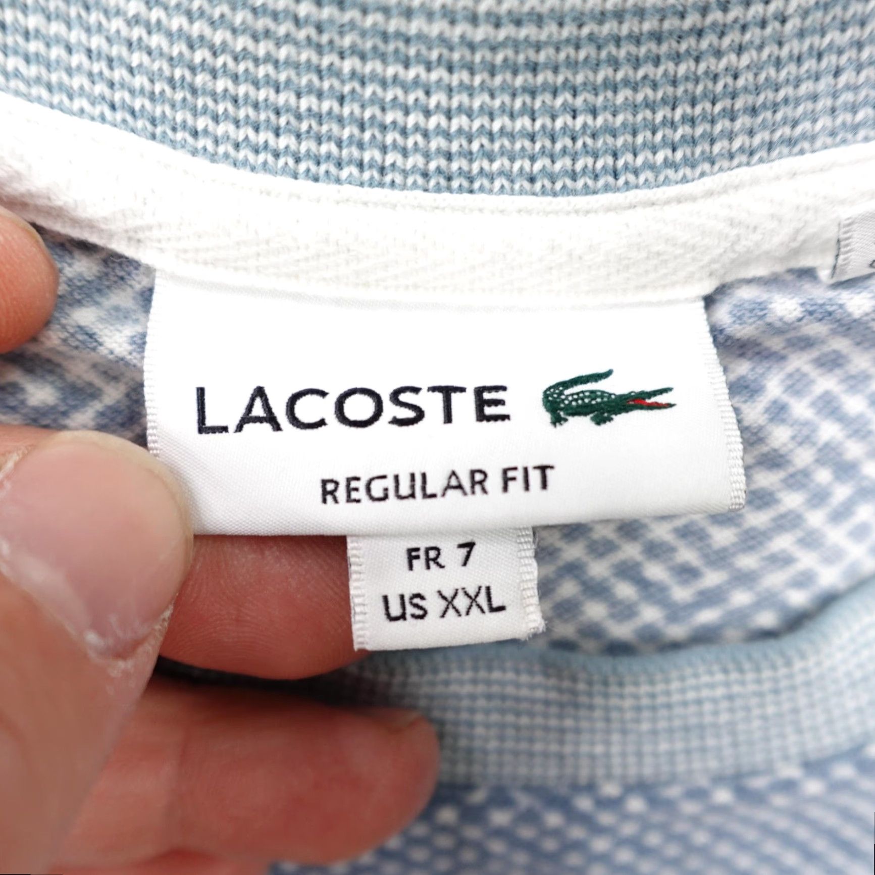 Lacoste Lacoste Shirt Mens XXL Blue White Regular Fit Birdseye Crewneck Croc Logo Preppy Size US XXL / EU 58 / 5 - 7 Thumbnail