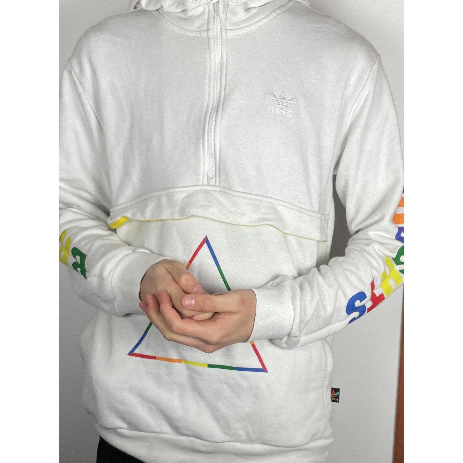 Adidas Adidas Pharrell Williams Mens White Quarter Zip Hoodie Small Size US S / EU 44-46 / 1 - 2 Thumbnail