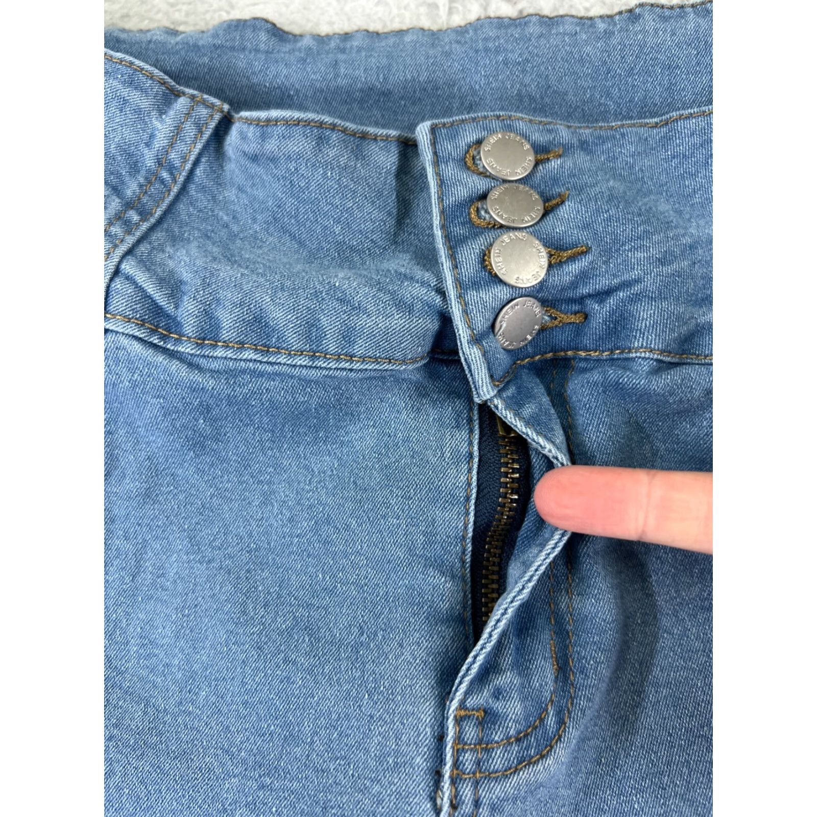 Shein Shein Jeans Womens 30 Blue Denim Flare Mid Rise 30x28 Cotton Blend Stretch Size 30" / US 8 / IT 44 - 5 Thumbnail