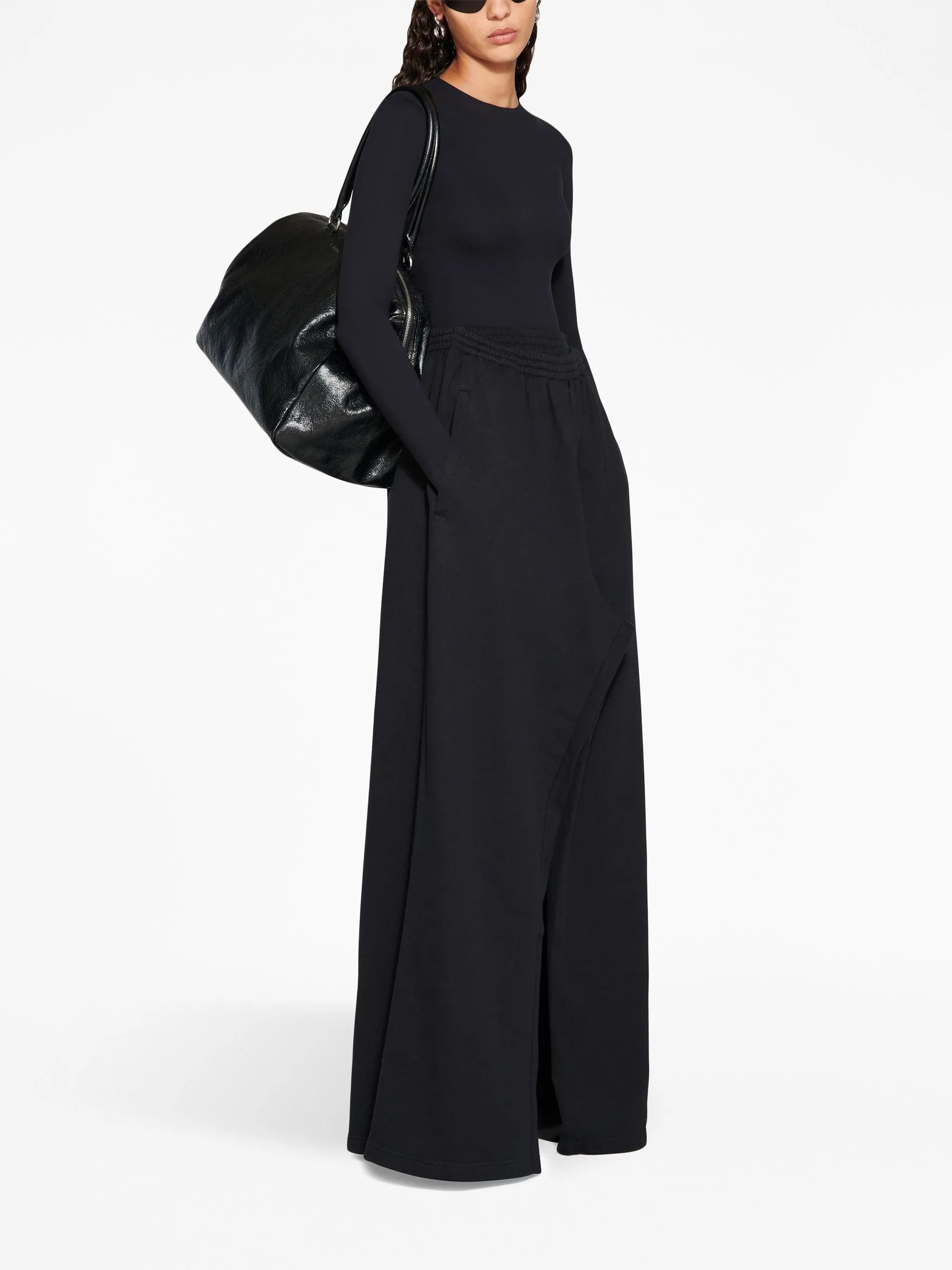 Balenciaga o1mt1gz0325 Outside Loop Fitted Top Bodysuit in Black Size XL / US 12-14 / IT 48-50 - 2 Thumbnail