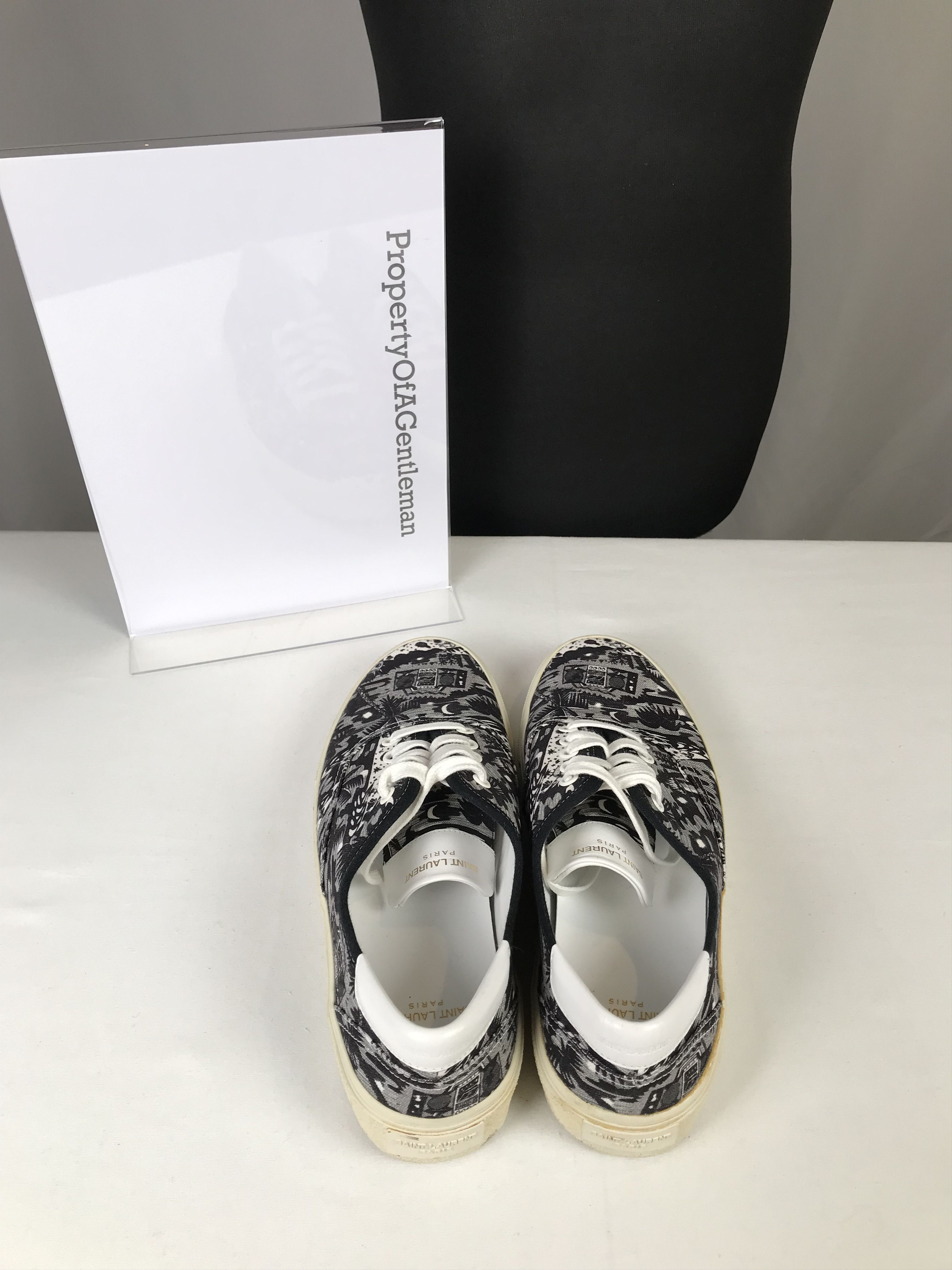 Saint Laurent Paris Saint Laurent Canvas Black & White Sneaker Size US 10 / EU 43 - 10 Thumbnail