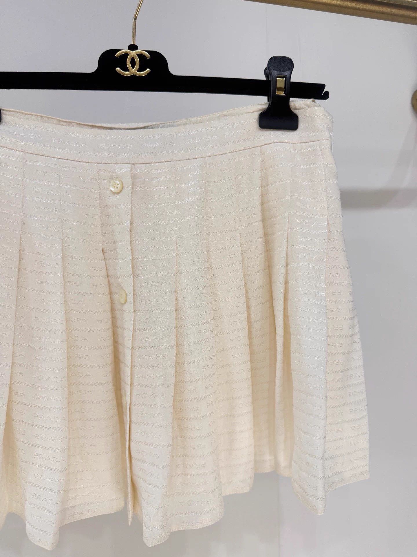Prada Prada Logo Jacquard Pleated Skirt Set 38 Size 27" / US 4 / IT 40 - 2 Thumbnail