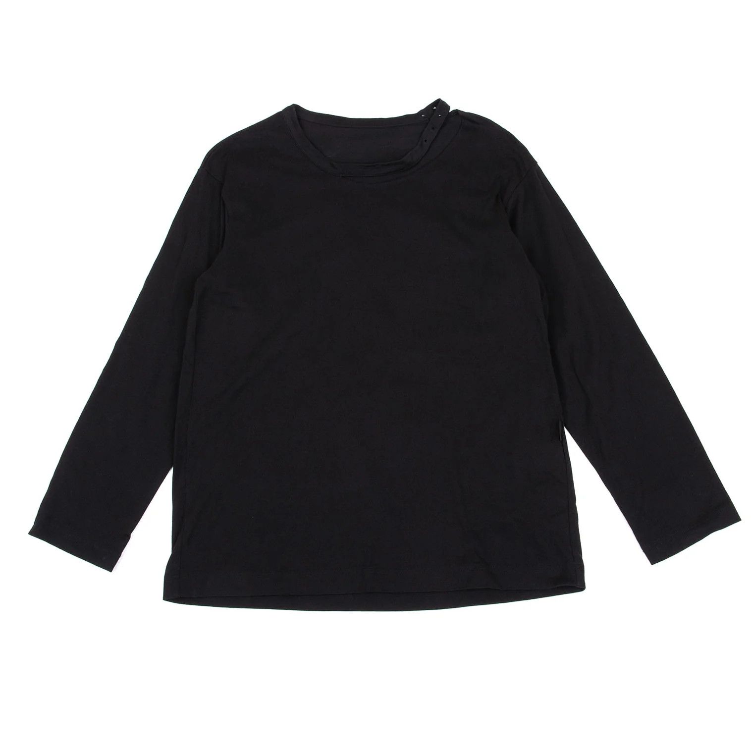 Yohji Yamamoto Yohji Yamamoto Cotton Collar Belt Design Cutsew Black 2 Size US M / EU 48-50 / 2 - 1 Thumbnail