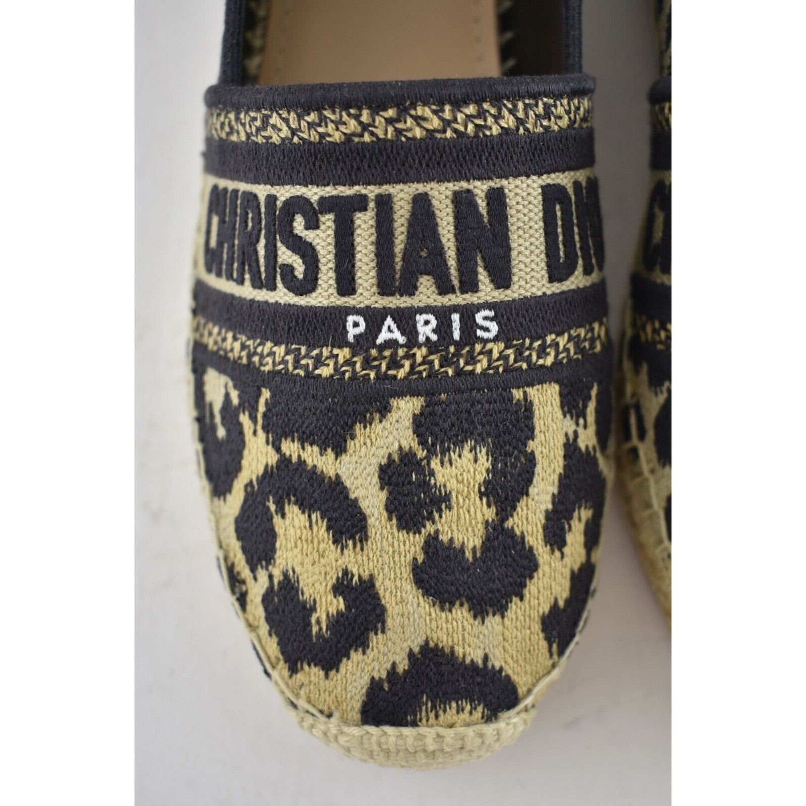 Dior Granville Leopard Logo Embroidered Espadrille Flat 39 Size US 9 / IT 39 - 7 Thumbnail
