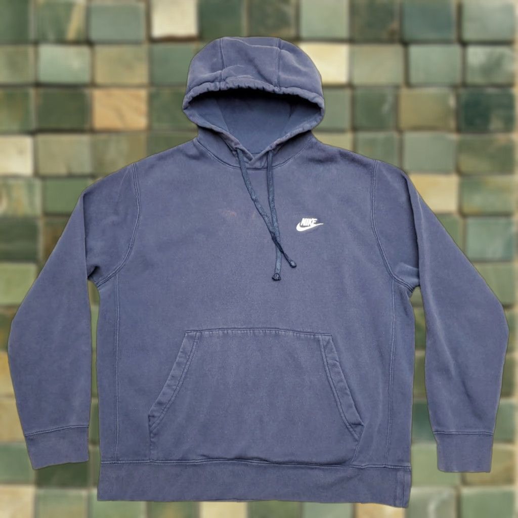 Nike Nike Hoodie Men L Blue Hooded Embroidered Logo Fleece Sweatshirt Retro Size US L / EU 52-54 / 3 - 1 Thumbnail