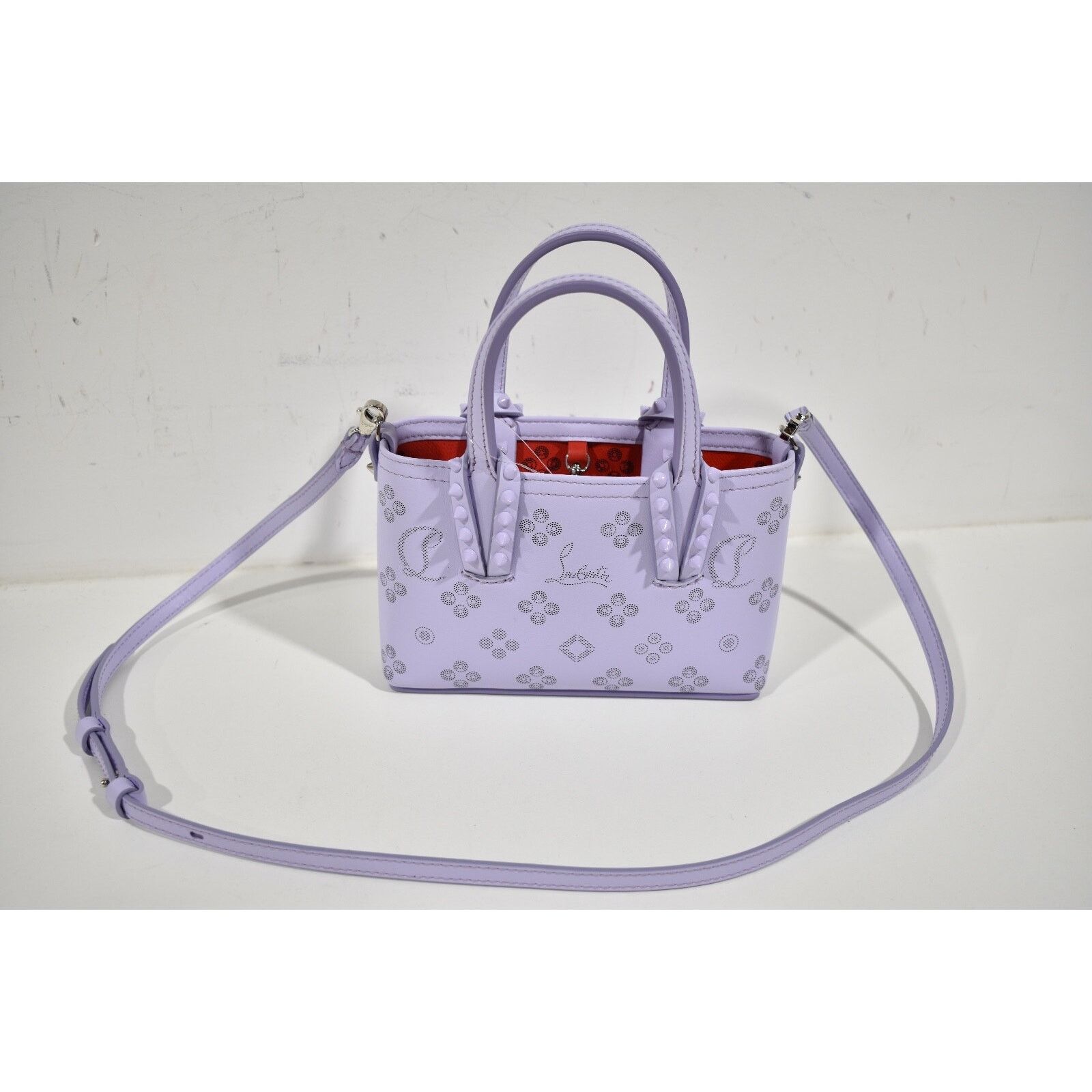 Christian Louboutin Christian Louboutin Mini Purple Leather Tote Crossbody Bag Size ONE SIZE - 5 Thumbnail