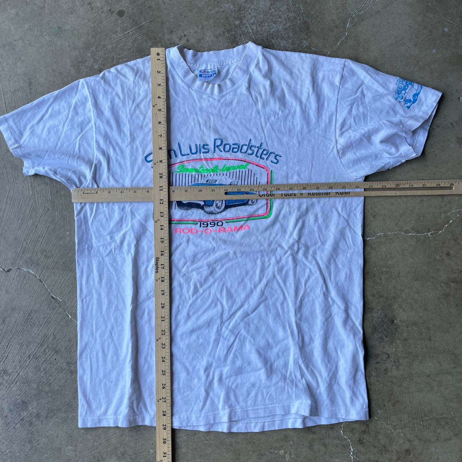 Vintage VINTAGE 80S ROADSTERS WHITE ART TEE SHIRT GRAPHIC XL Size US XL / EU 56 / 4 - 6 Thumbnail
