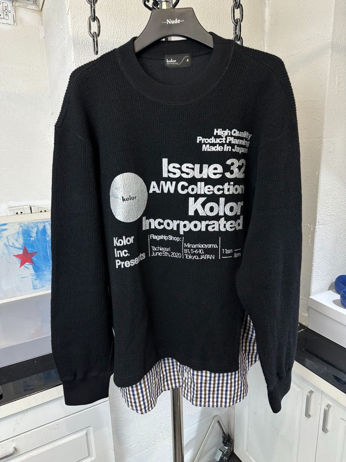 image of Kolor Joint Knitwear Sweaters in Black, Men's (Size XL)